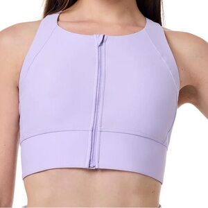 Coolibar Light Purple Zip-Front Swim Bra